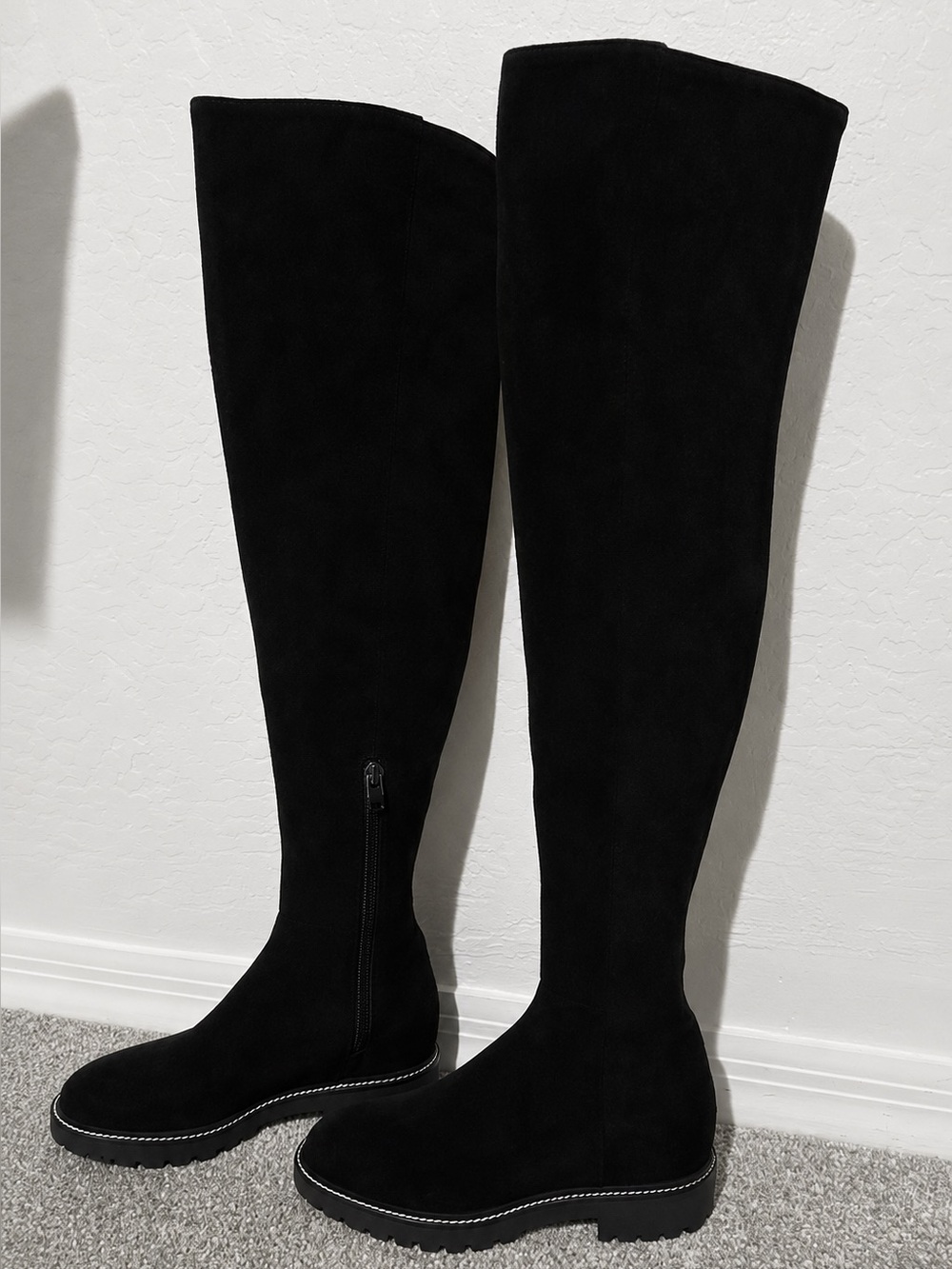 NWOT Tory Burch Miller Black Suede Over-the-Knee Lug sole Boots 6